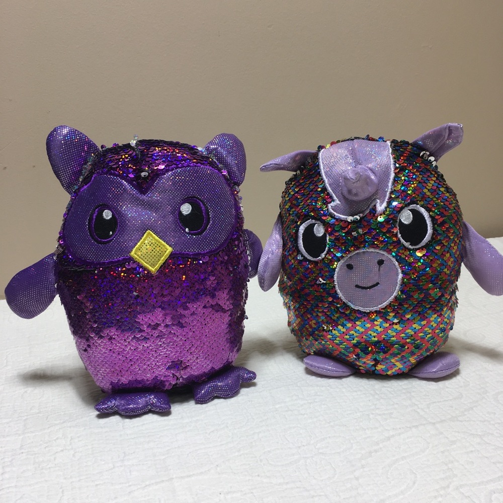 Shimmeez Unicorn & Owl Plush Pair